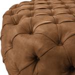 Pouf repose-pieds Pradera Aspect cuir vieilli - Marron miel