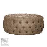 Pouf repose-pieds Pradera Aspect cuir vieilli - Latte macchiatto