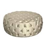 Gestoffeerde hocker Pradera kunstweefsel - Champagne metallic