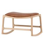 Tabouret Taasia Cuir véritable / Chêne massif - Cognac