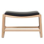 Tabouret Taasia Cuir véritable / Chêne massif - Noir