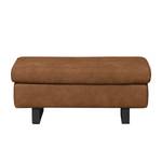 Pouf repose-pieds Yovanna Aspect cuir vieilli - Cognac