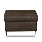 Pouf repose-pieds Yovanna Aspect cuir vieilli - Expresso