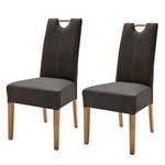 Gestoffeerde stoelen Alessia kunstleer - Bruin/eikenhoutkleurig