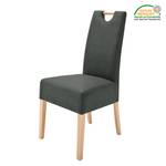 Gestoffeerde stoelen Lenya kunstleer - Antracietkleurig/beukenhout