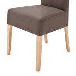 Lot de 2 chaises capitonnées Alessia II Imitation cuir - Marron / Hêtre
