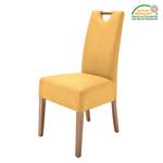 Lot de 2 chaises capitonnées Alessia II Imitation cuir - Curry / Chêne massif