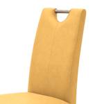 Lot de 2 chaises capitonnées Alessia II Imitation cuir - Curry / Chêne de Sonoma