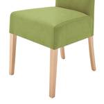 Gestoffeerde stoelen Lenya kunstleer - Kiwigroen/natuurkleurig beukenhout