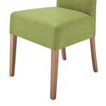 Lot de 2 chaises capitonnées Alessia II Imitation cuir - Vert kiwi / Chêne
