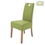 Lot de 2 chaises capitonnées Alessia II Imitation cuir - Vert kiwi / Chêne