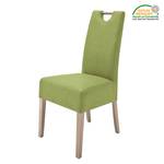 Lot de 2 chaises capitonnées Alessia II Imitation cuir - Vert kiwi / Chêne de Sonoma