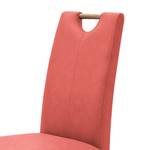 Lot de 2 chaises capitonnées Alessia II Imitation cuir - Rouge / Chêne