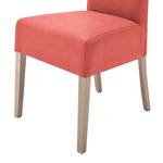 Lot de 2 chaises capitonnées Alessia II Imitation cuir - Rouge / Chêne de Sonoma