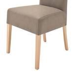 Lot de 2 chaises capitonnées Alessia II Imitation cuir - Taupe / Hêtre