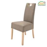 Gestoffeerde stoelen Lenya kunstleer - Taupe/beukenhout