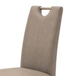 Lot de 2 chaises capitonnées Alessia II Imitation cuir - Taupe / Chêne de Sonoma