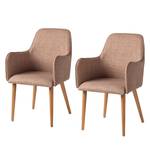 Chaises rembourrées Almonda (lot de 2) Tissu / Frêne massif - Marron clair