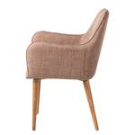 Chaises rembourrées Almonda (lot de 2) Tissu / Frêne massif - Marron clair