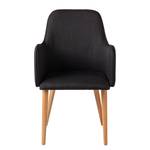 Gestoffeerde stoelen Almonda geweven stof/massief essenhout - Zwart