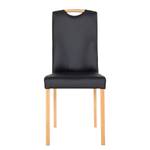 Gestoffeerde stoelen Ameros I kunstleer - Zwart/beukenhoutkleurig