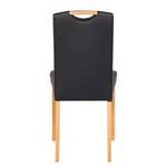 Chaises Ameros I (lot de 2) Imitation cuir - Limon / Chêne - Noir / Hêtre