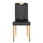 Gestoffeerde stoelen Ameros I kunstleer - Zwart/eikenhoutkleurig