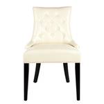 Chaises Ashley (lot de 2) Bouleau massif / Cuir véritable - Marron / Blanc crème