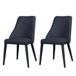 Chaises rembourrées Berit I (lot de 2) Tissu / Métal - Tissu Konya : Gris foncé