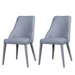 Chaises rembourrées Berit I (lot de 2) Tissu / Métal - Tissu Konya : Gris clair