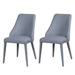 Chaises rembourrées Berit II (lot de 2) Tissu / Métal - Tissu Konya : Gris clair