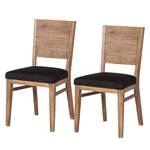 Eetkamerstoelen Santorini 2-delige set - geweven stof/massief acaciahout