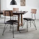 Gestoffeerde stoelen Beton I 2-delige set - kunstleer/massief acaciahout