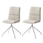 Chaises Blois III (lot de 2) Imitation cuir - Beige / Acier inoxydable