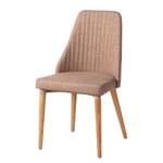 Chaises rembourées Bram (lot de 2) Tissu / Frêne - Marron clair