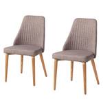 Chaises rembourées Bram (lot de 2) Tissu / Frêne - Gris clair