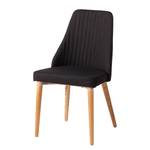 Chaises rembourées Bram (lot de 2) Tissu / Frêne - Noir