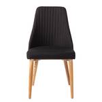 Gestoffeerde stoelen Bram geweven stof/essenhout - Zwart
