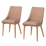 Chaises rembourées Brea (lot de 2) Tissu / Frêne - Marron clair