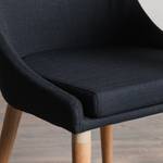 Chaises rembourées Brea (lot de 2) Tissu / Frêne - Noir