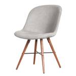 Gestoffeerde stoelen Clam geweven stof - Beige/walnoothout