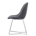 Gestoffeerde stoelen Clam (2-delige set) - geweven stof/staal - grijs