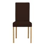 Chaises rembourrées Corinna (lot de 2) Cuir synthétique Sani : Marron foncé - Chêne