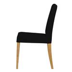 Chaises rembourrées Corinna (lot de 2) Cuir synthétique Sani : Noir - Chêne