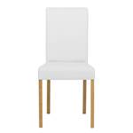 Chaises rembourrées Corinna (lot de 2) Cuir synthétique Sani : Blanc - Chêne