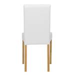 Chaises rembourrées Corinna (lot de 2) Cuir synthétique Sani : Blanc - Chêne