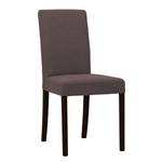 Chaises rembourrées Corinna (lot de 2) Tissu - Tissu Suria : Marron foncé - Hêtre