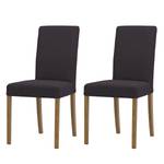 Gestoffeerde stoelen Allegra geweven stof - Stof Suria: Antraciet - Eik