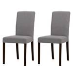 Chaises rembourrées Corinna (lot de 2) Tissu - Tissu Suria : Gris clair - Hêtre