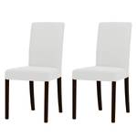 Chaises rembourrées Corinna (lot de 2) Tissu - Tissu Suria : Blanc - Hêtre